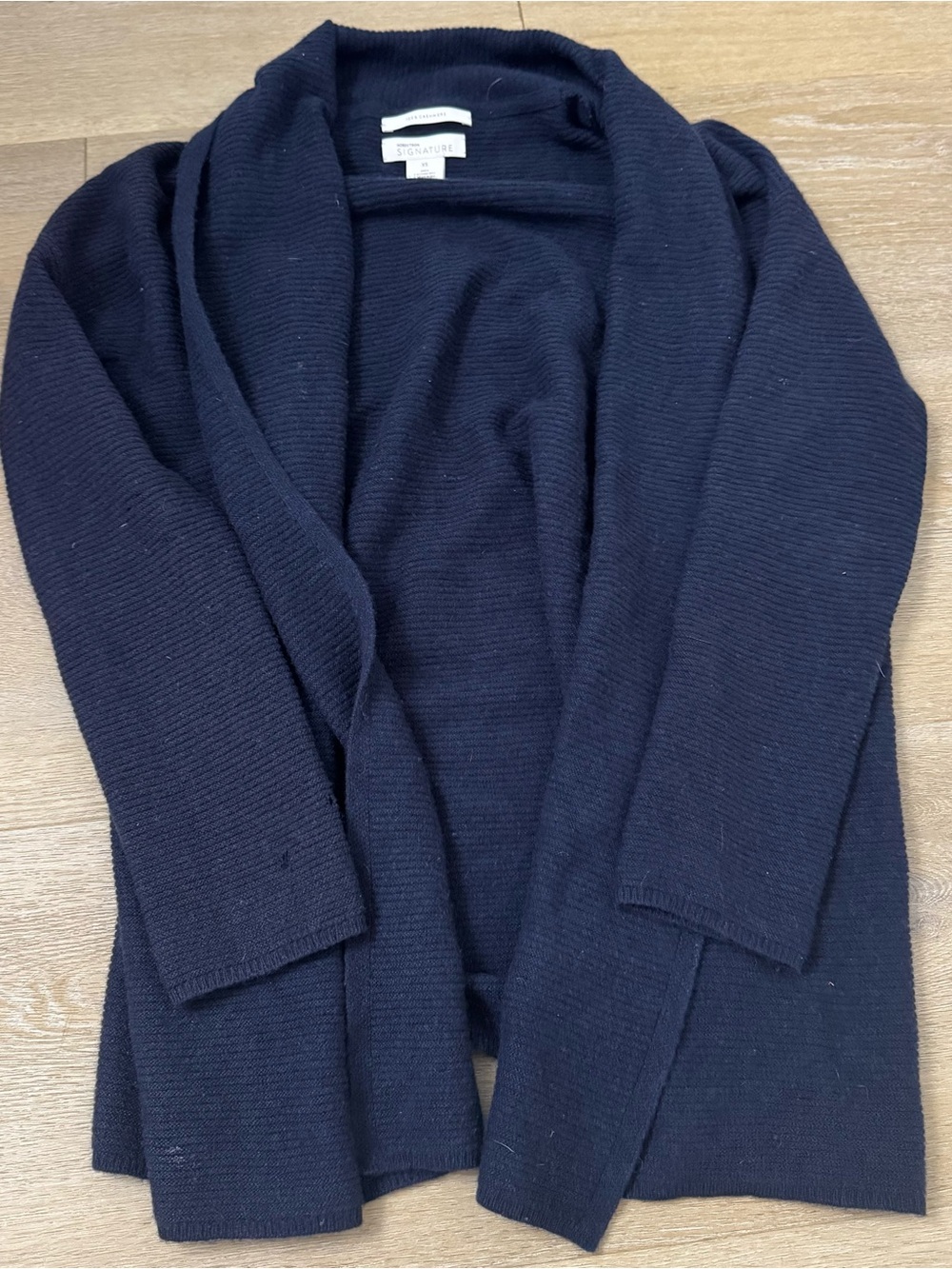 Nordstrom Signature CashmereOpen-Front Navy Womens Cardigan Sweater